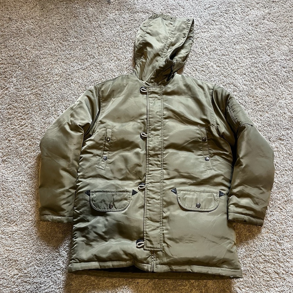 Vintage Polo Ralph Lauren Military Style‎ Down Jacket Men's Medium Olive Green